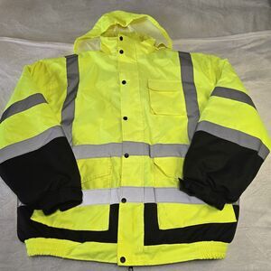 Hawx High Visibility XXXL Class 3 ANSI Certified Safety Jacket Heavy Double Line